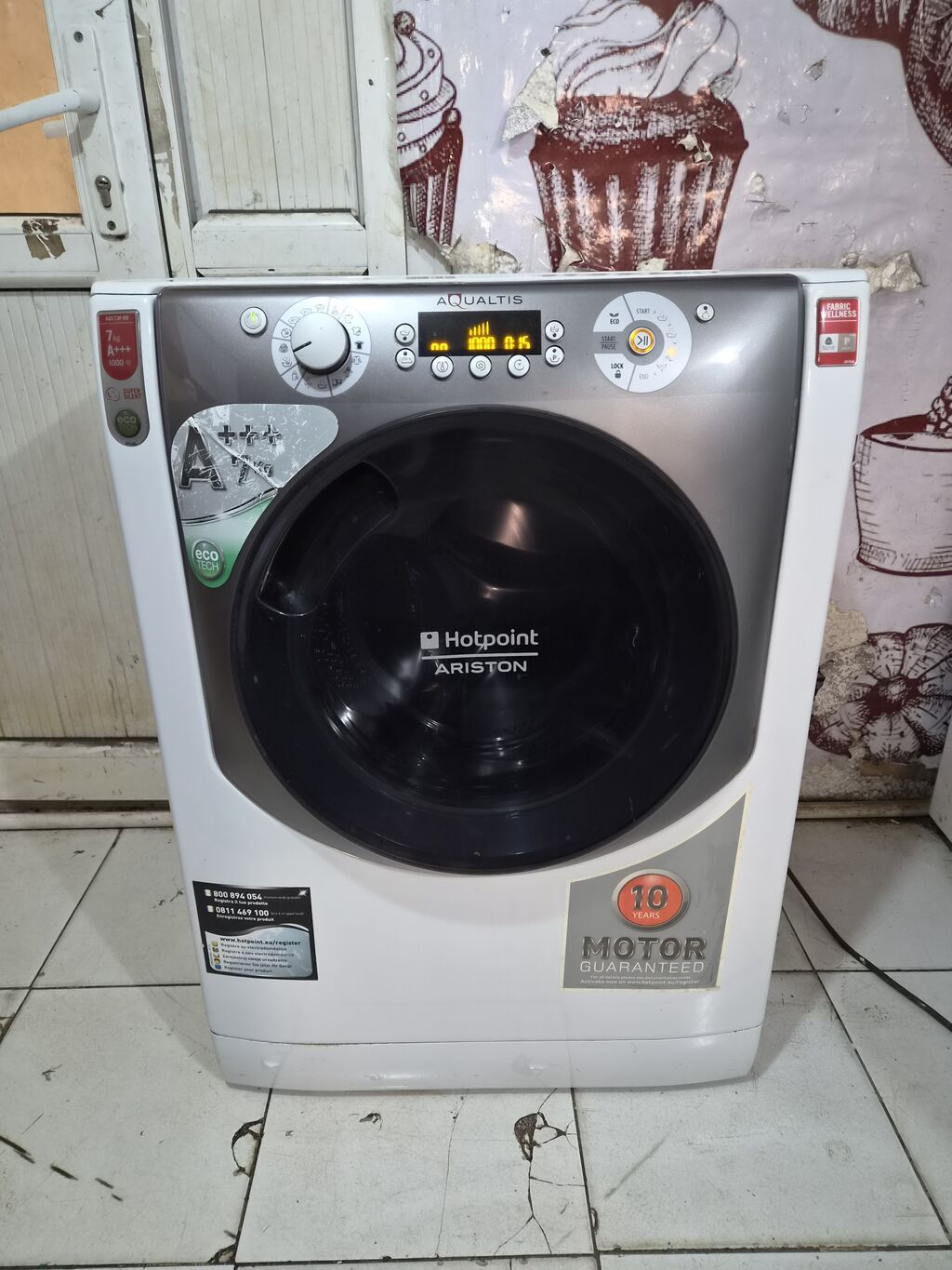 Paltaryuyan maşın Hotpoint Ariston, 6 kq, İşlənmiş, Avtomat, Qurutma var, Pulsuz çatdırılma, Ödənişli çatdırılma — Çamaşır maşınları, Xırdalan (2)