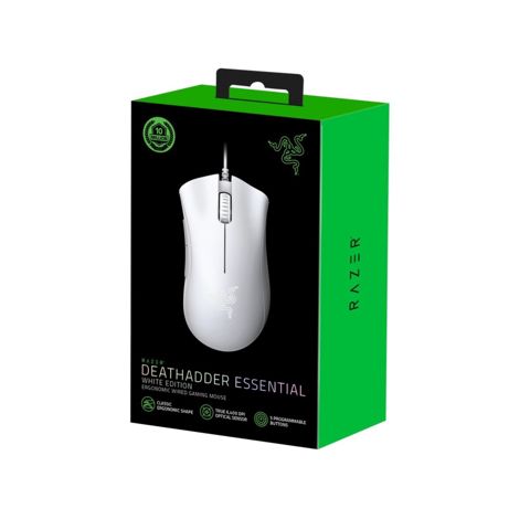 Razer DeathAdder Essential Ergonomic USB Optical Wired Gaming Mouse - White (RZ01-03850200-R3M1) — Bakı