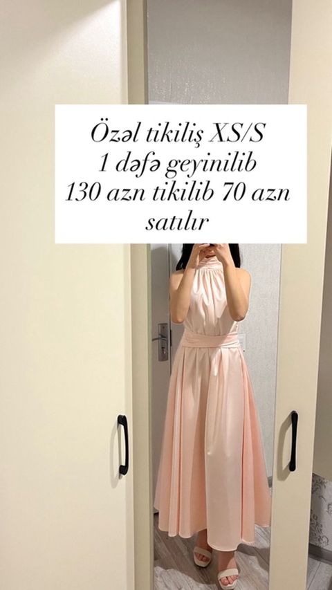 Özəl tikiliş ziyafət/gecə libası - Ölçü: XS/S - Rəng: açıq — Masazır