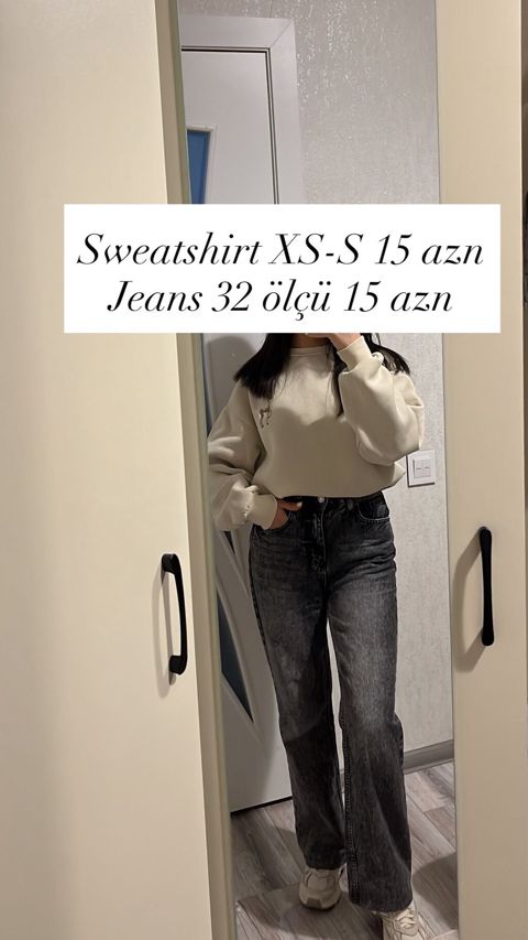 Sweatshirt və cins şalvar dəsti - Sweatshirt: XS–S ölçü - Rəng — Bakı