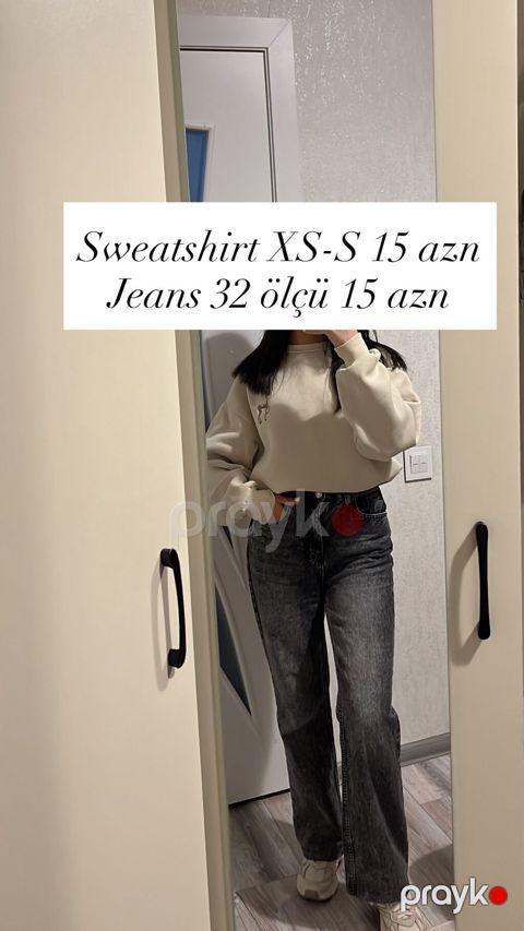 Sweatshirt və cins şalvar dəsti - Sweatshirt: XS–S ölçü - Rəng — Bakı