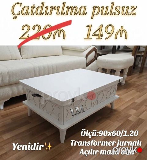 Düz masa, Transformer, Təkərsiz, Zəmanətsiz