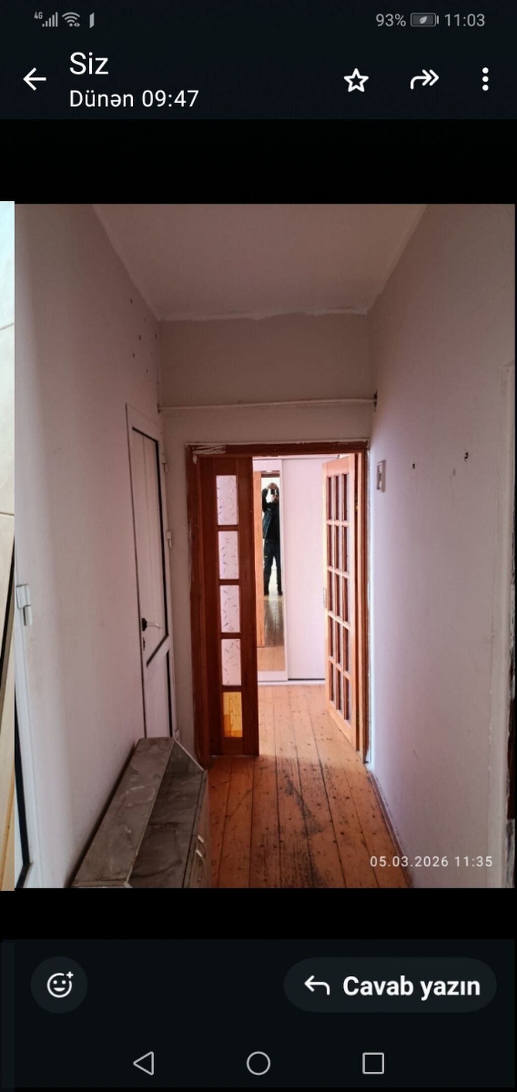 2otaqlı mənzil – 3 otağına birləşik mətbəxli - Plan: Zalda fransız — Mənzil, Bakı (5)