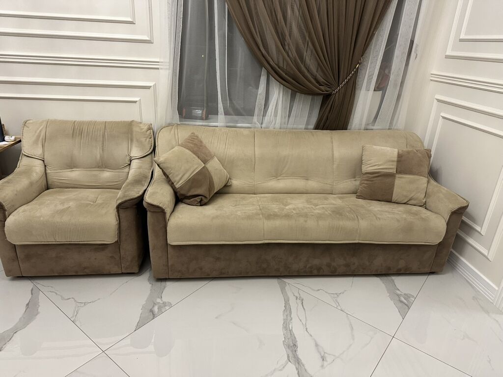 Qonaq otağı dəsti – divan, kreslo və şüşə üstlü salon masası — Qonaq otağı üçün, Digah (3)
