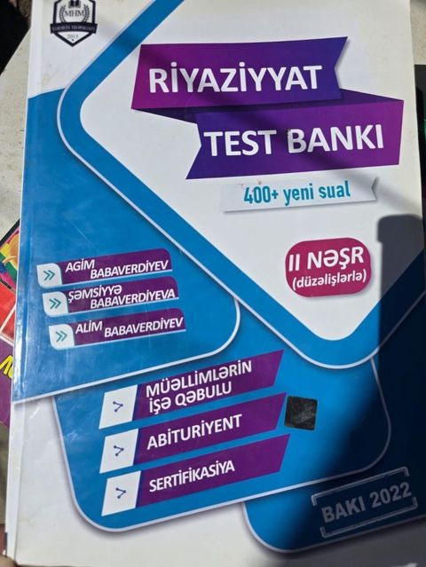 Riyaziyyat Test Bankı – II nəşr (düzəlişlərlə) - 400+ yeni sual — Bakı