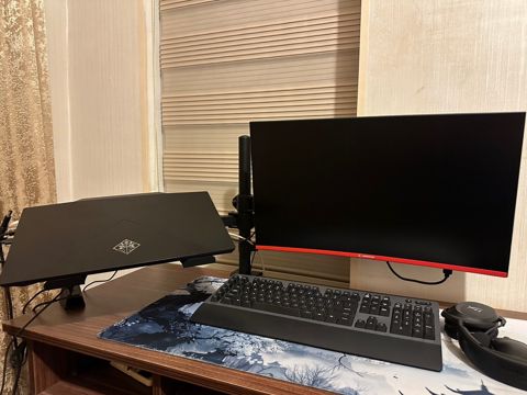 Monitor və noutbuk üçün ikili masa kronşteyni — Bakı