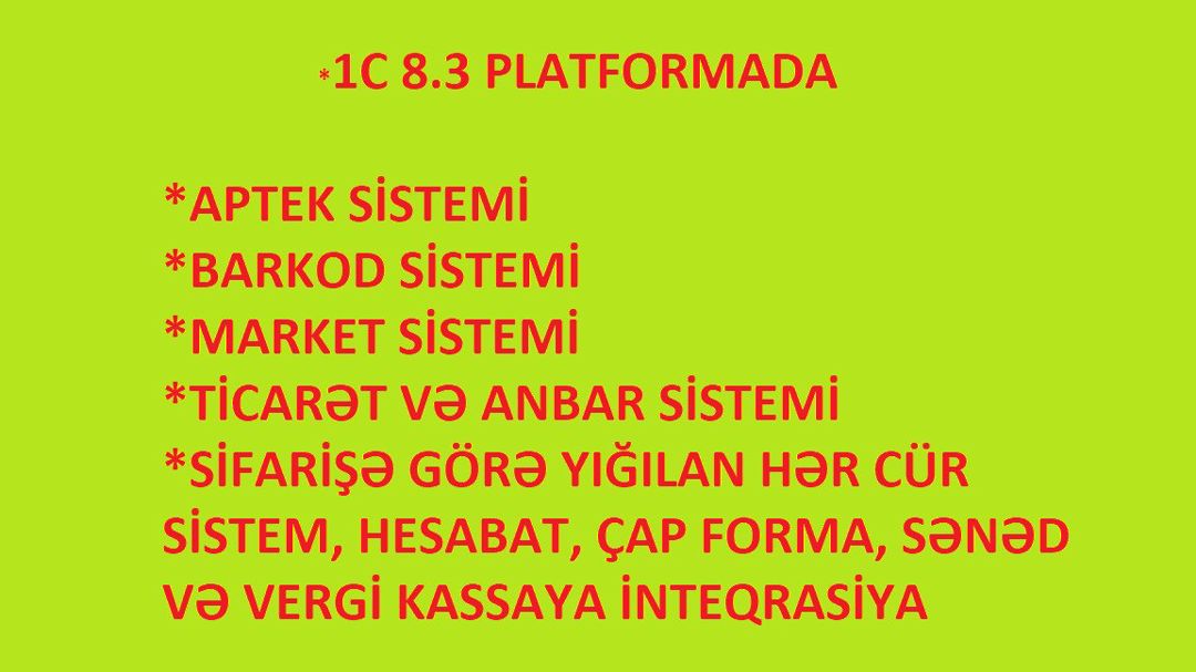 1C proqramın yazılması — Xidmətlər, Bakı (8)