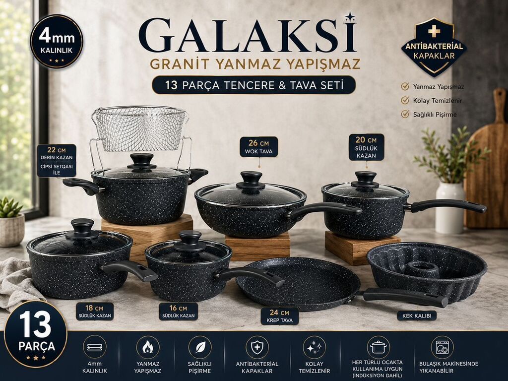 Qazan, rəng - Qara, Qranit — Bişirmə qabları, Bakı (2)