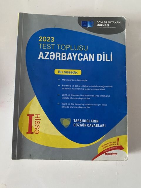 Məhsul: “2023 Test Toplusu – Azərbaycan dili (I hissə)” — Bakı