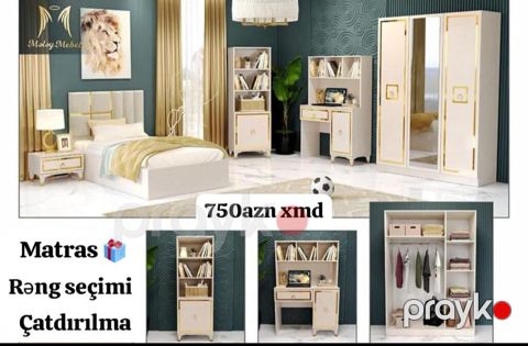 Yataq otağı dəsti – klassik və zərif dizayn Dəst tərkibi: - İki
