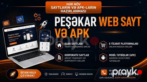 Peşəkar web sayt və mobil tətbiq (APK) hazırlanması xidməti Təklif — Bakı