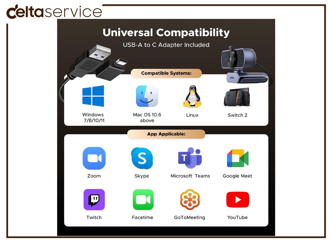 UGreen CM678 USB HD 1080P Webcam 15728 — Periferik cihazlar, Bakı (7)