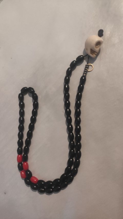 Qara muncuqlu təsbeh/aksesuar - Material: parlaq qara oval muncuqlar — Bakı