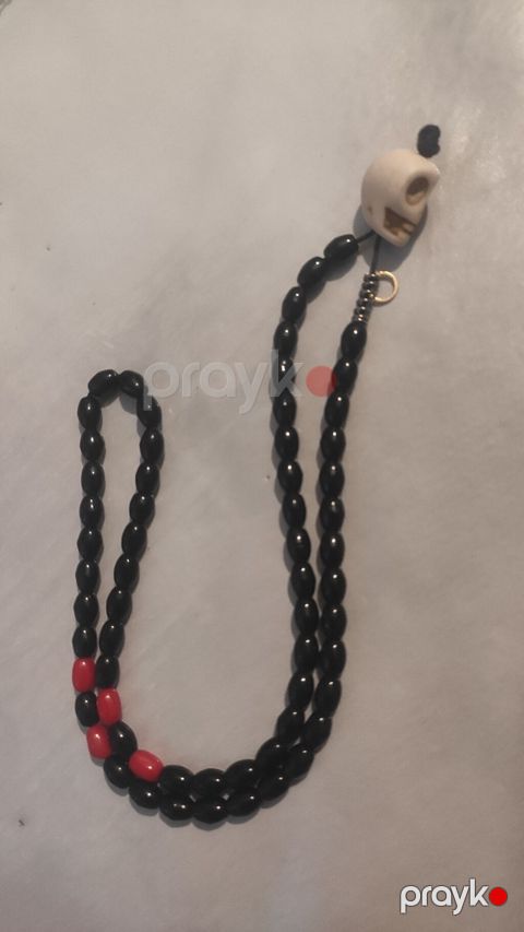 Qara muncuqlu təsbeh/aksesuar - Material: parlaq qara oval muncuqlar — Bakı