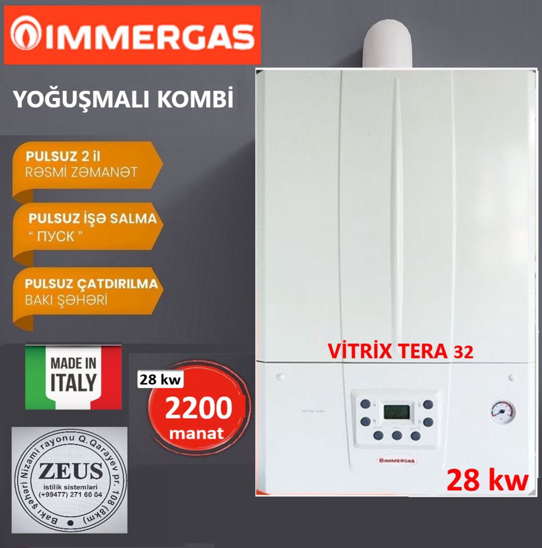 Kombi Yoğuşmalı "Immergas Tera" 32-28 kw — Təmir və inşaat, Bakı (4)