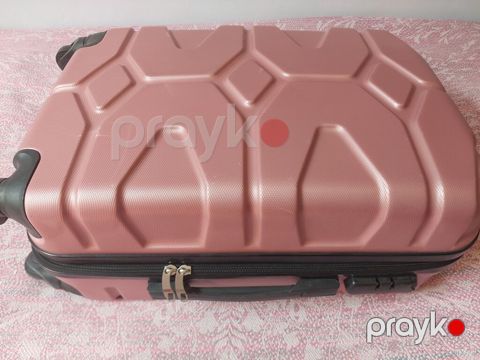 Sərt korpuslu təkərli çamadan - Rəng: roze qızılı - Korpus: sərt — Bakı