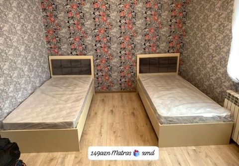 İki ədəd tək nəfərlik çarpayı dəsti. - Ölçü: standart tək nəfərlik — Bakı