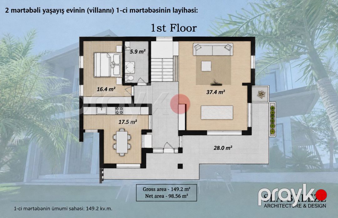 Satılır 5 otaqlı həyət evi/bağ evi 291 m² — Ev, villa, Bakı (4)