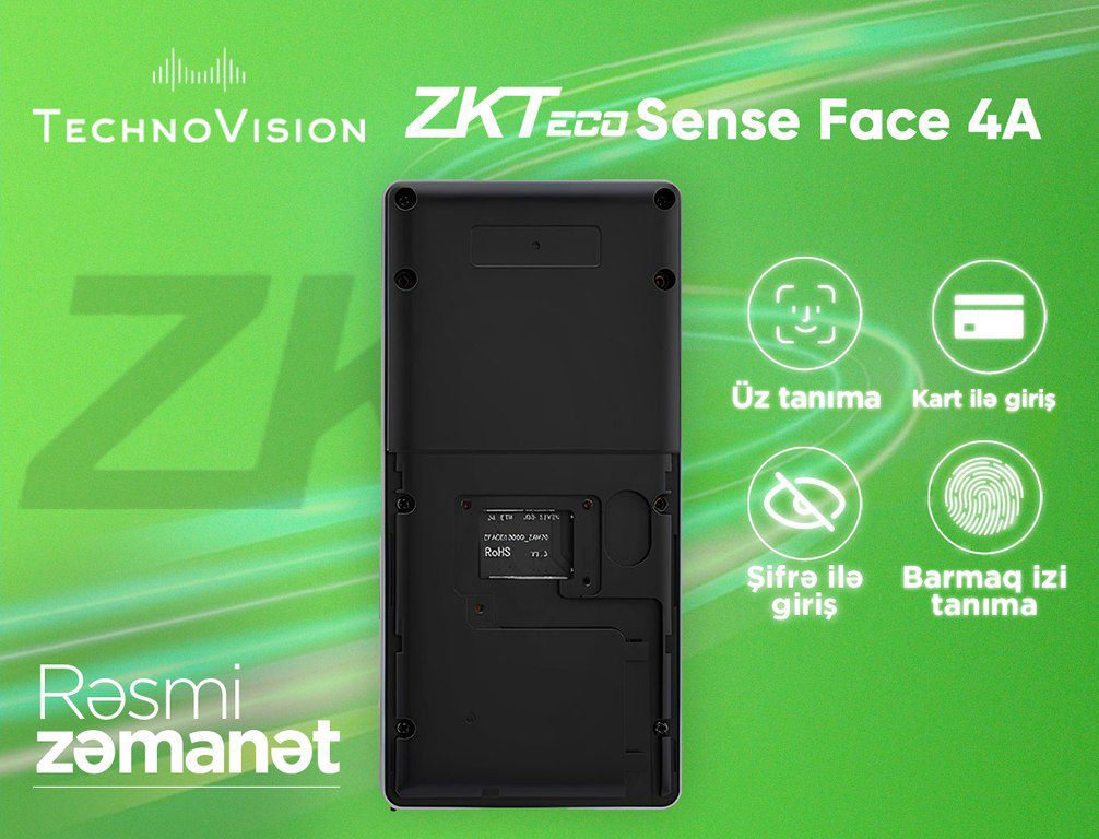 "ZKTeco SenseFace 4A" üz tanıma cihazı — Təhlükəsizlik sistemləri, Bakı (4)