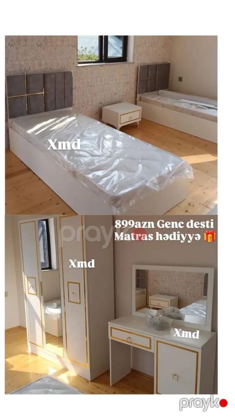 Gənc otağı dəsti – 899 AZN Matras hədiyyə Dəst tərkibi: - 2 ədəd tək — Bakı