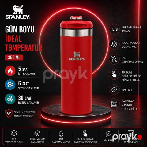 Stanley Paslanmaz Polad Termos Mug – Sızdırmaz, Vakuum İzolyasiyalı 350ML — Bakı