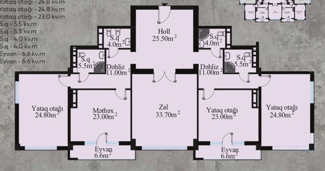 Satılır 4 otaqlı yeni tikili 209 m² — Mənzil, Bakı (2)