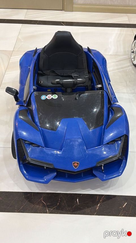 Uşaq üçün elektrikli miniatür avtomobil – sport kupe dizaynı, mavi — Bakı