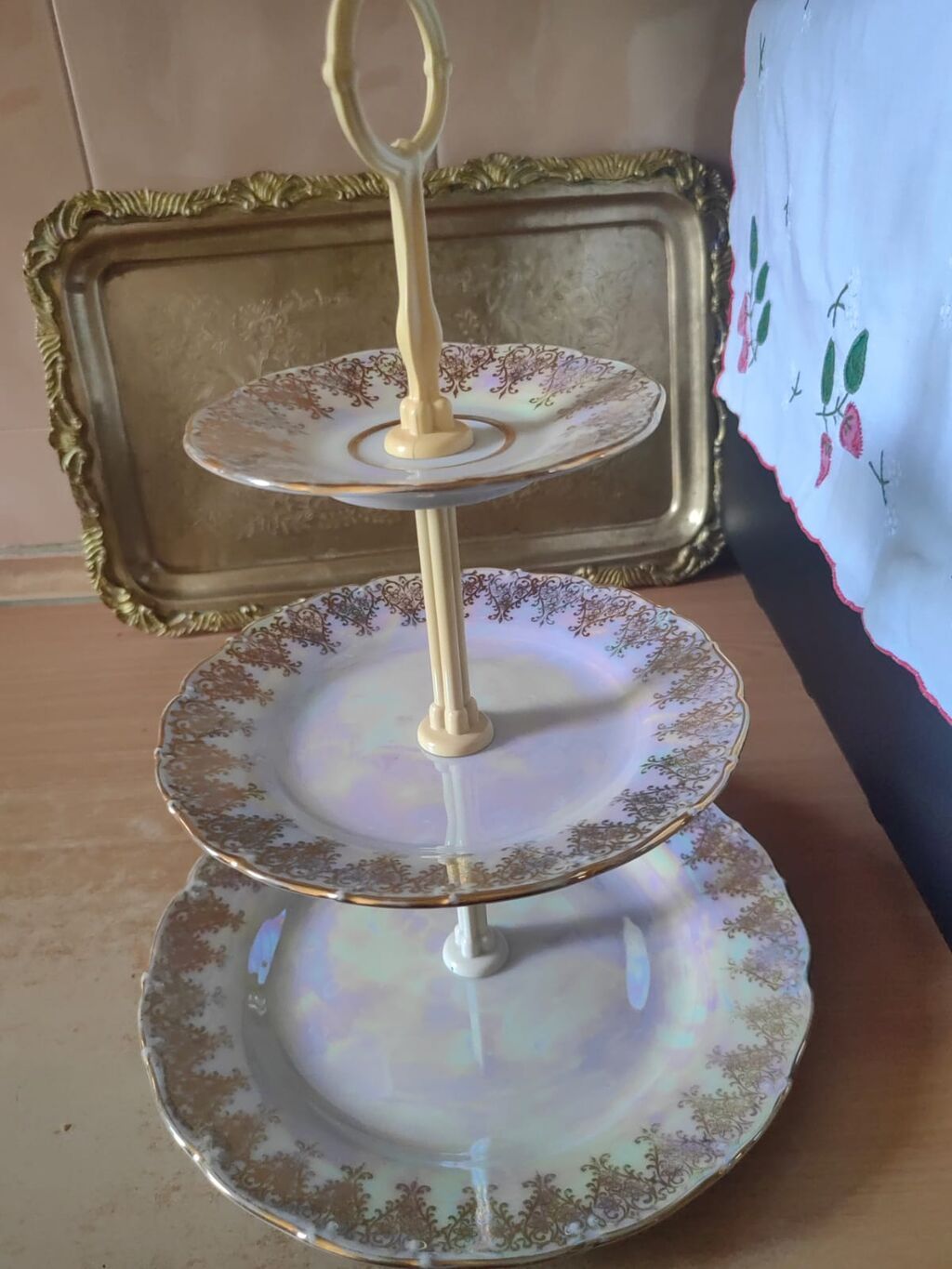 Tort və şiriniyyat qabı, rəng - Qəhvəyi, Farfor — Süfrə qabı, Bakı (5)