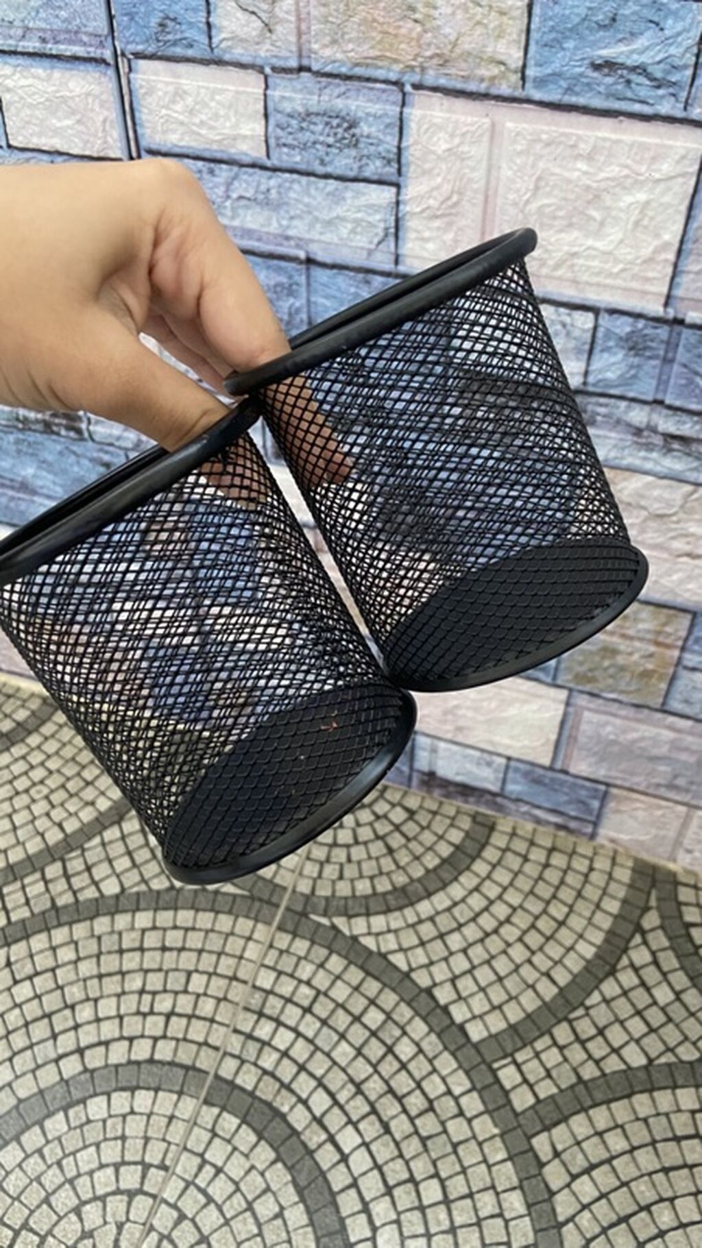 Metall tor dizaynlı qələmqabı (2 ədəd) - Material: möhkəm metal tor — Ofis malları, Sumqayıt