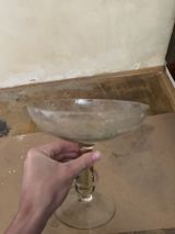 Şüşə ayaqlı meyvə/gavalı qabı - Material: qalın, şəffaf şüşə — Emre — Dining tableware
