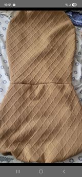 Bej rəngli, toxumalı romb naxışlı universal oturacaq/armatur örtüyü — Seat Covers