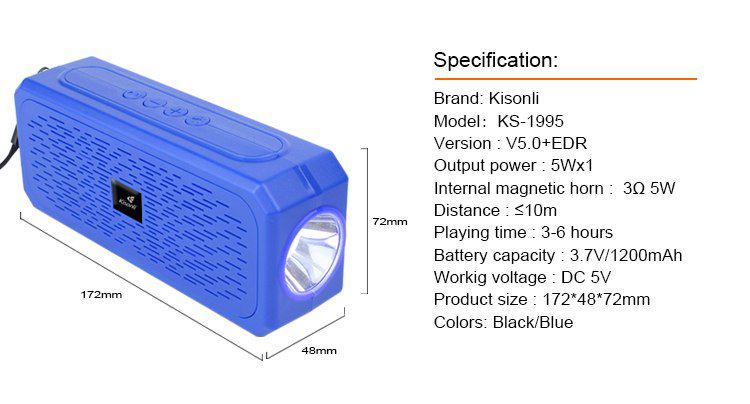 "Kisonli Ks-1995" fənərli radio bluetooth dinamik — Elektronika, Bakı (9)