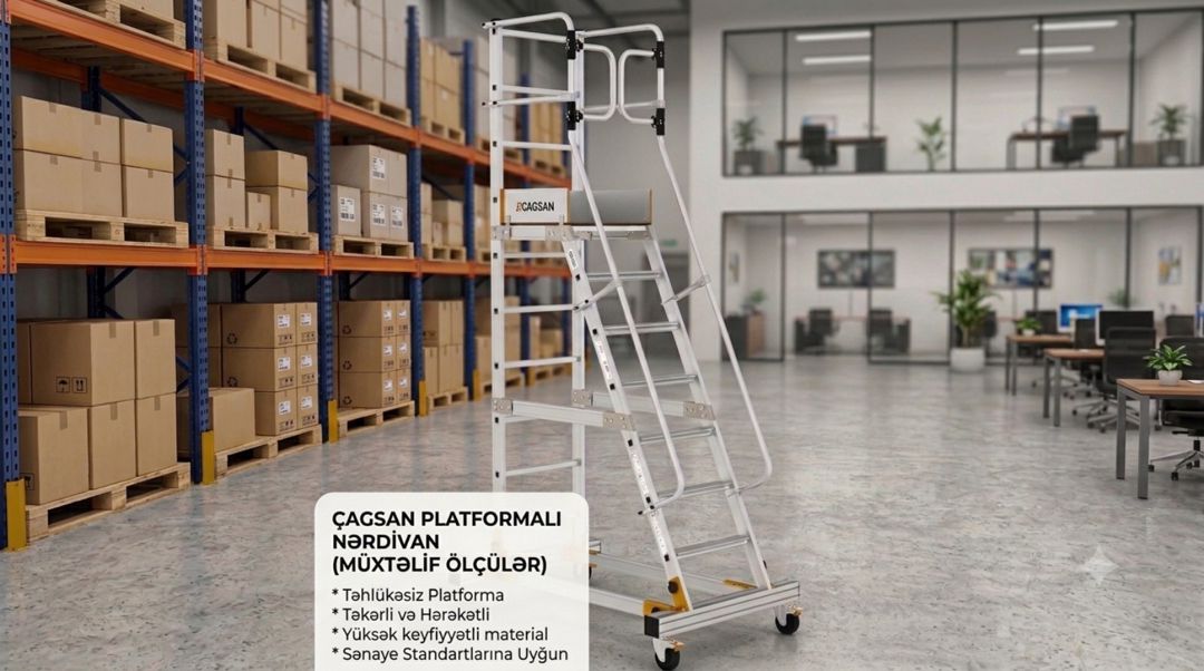 Çağsan platformalı nərdivan — Təmir və inşaat, Bakı (2)