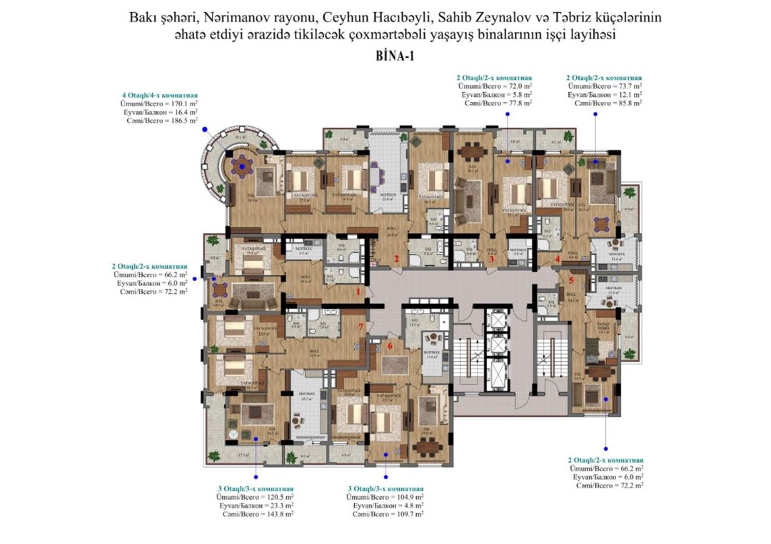 Satılır 3 otaqlı yeni tikili 144 m² — Mənzil, Bakı (2)