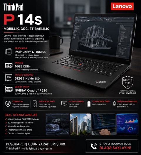 Lenovo Thinkpad P14S — Bakı