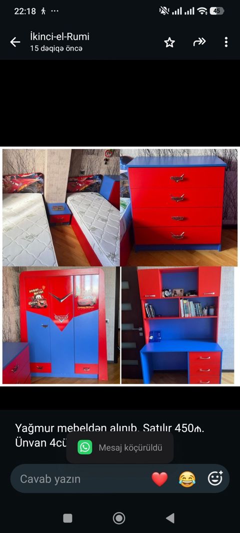 Yağmur mebeldən alınıb. Satılır 450₼. Ünvan 4cü mkr &Rumi