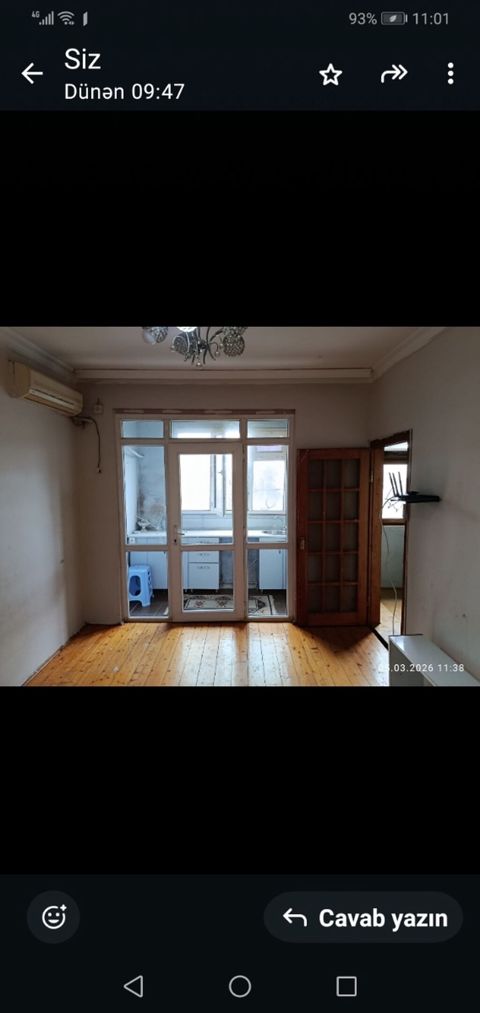 2otaqlı mənzil – 3 otağına birləşik mətbəxli - Plan: Zalda fransız — Bakı