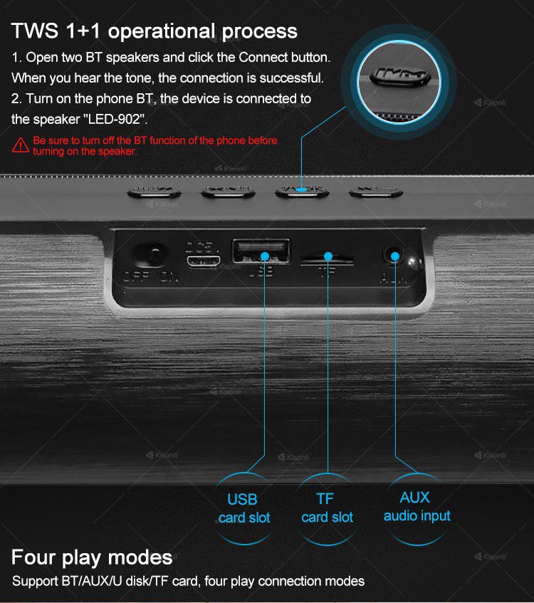 Bluetooth dinamik "Kisonli LED-902" — Elektronika, Bakı (2)