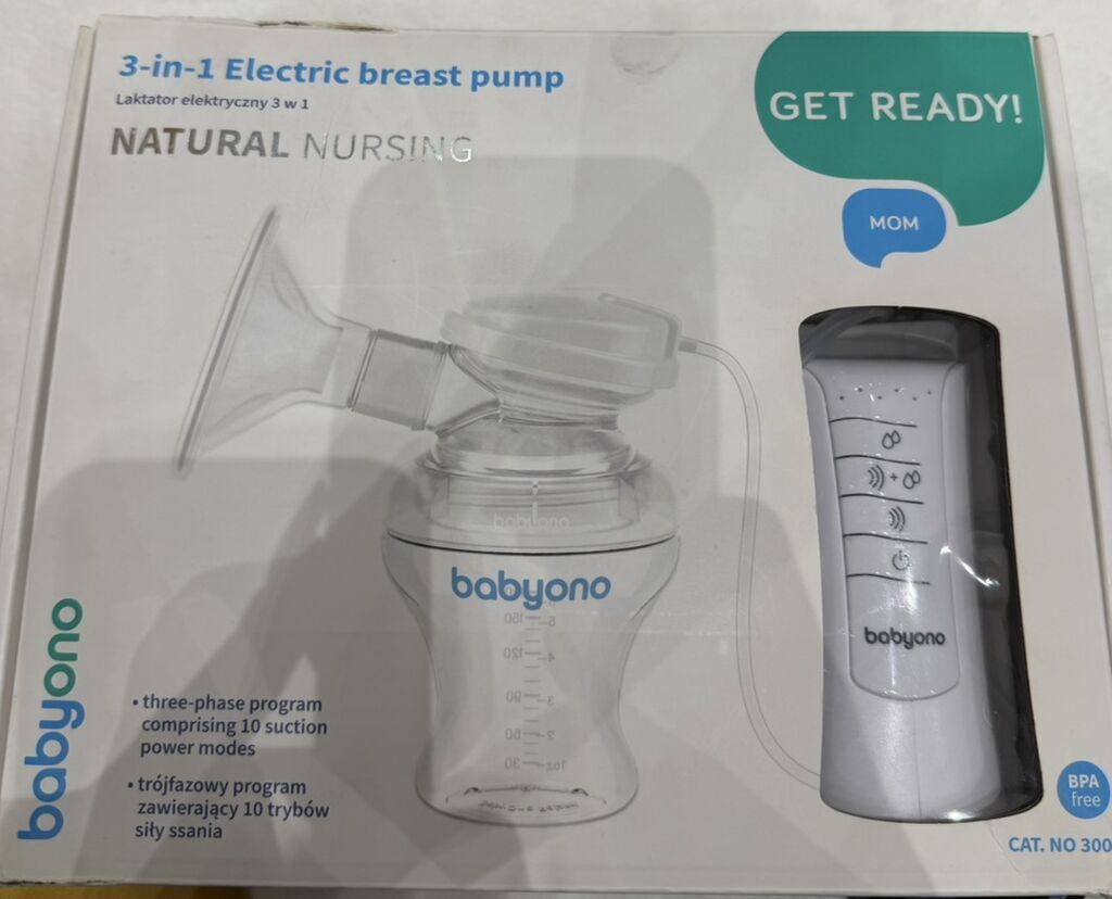 BabyOno 3‑in‑1 Electric Breast Pump – Natural Nursing Xüsusiyyətlər — Qayğı texnikası və aksesuarları, Digah (2)
