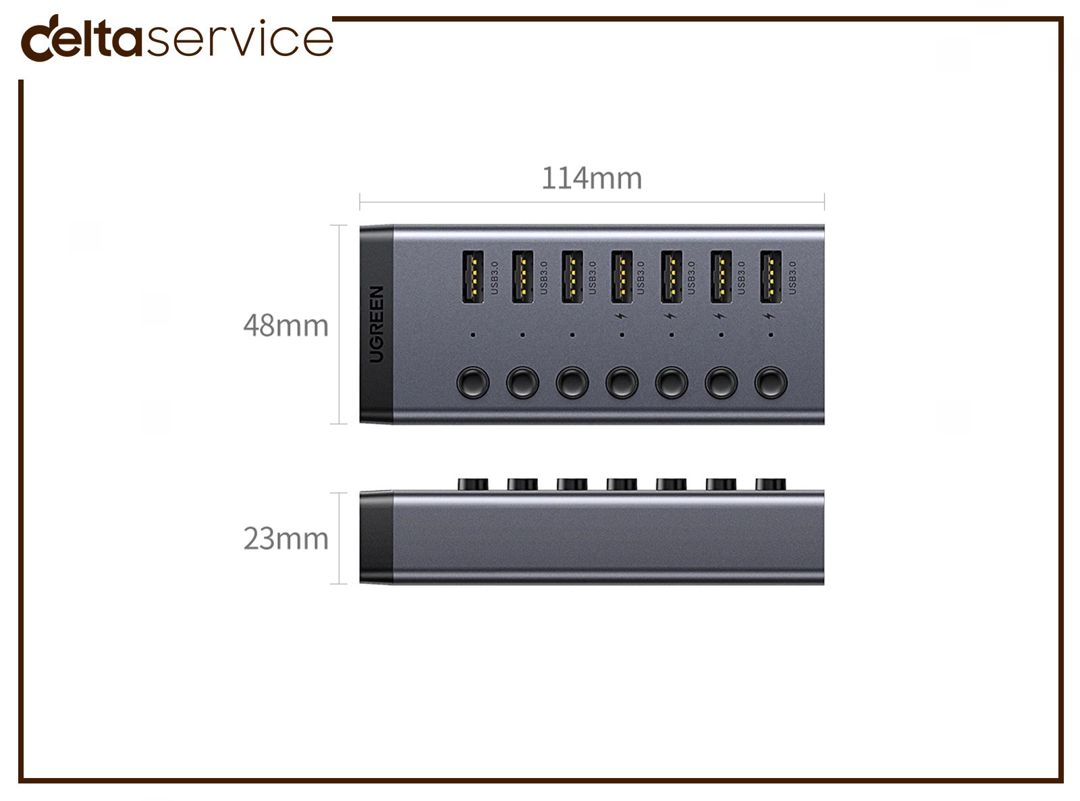 USB adapter Ugreen Powered USB 3.0 7-Port — Periferik cihazlar, Bakı (2)