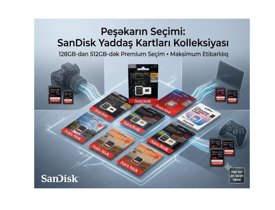 Sandisk Mikrokart/SDcard Pro 4K 64GB-1TB — Elektronika, Bakı (3)