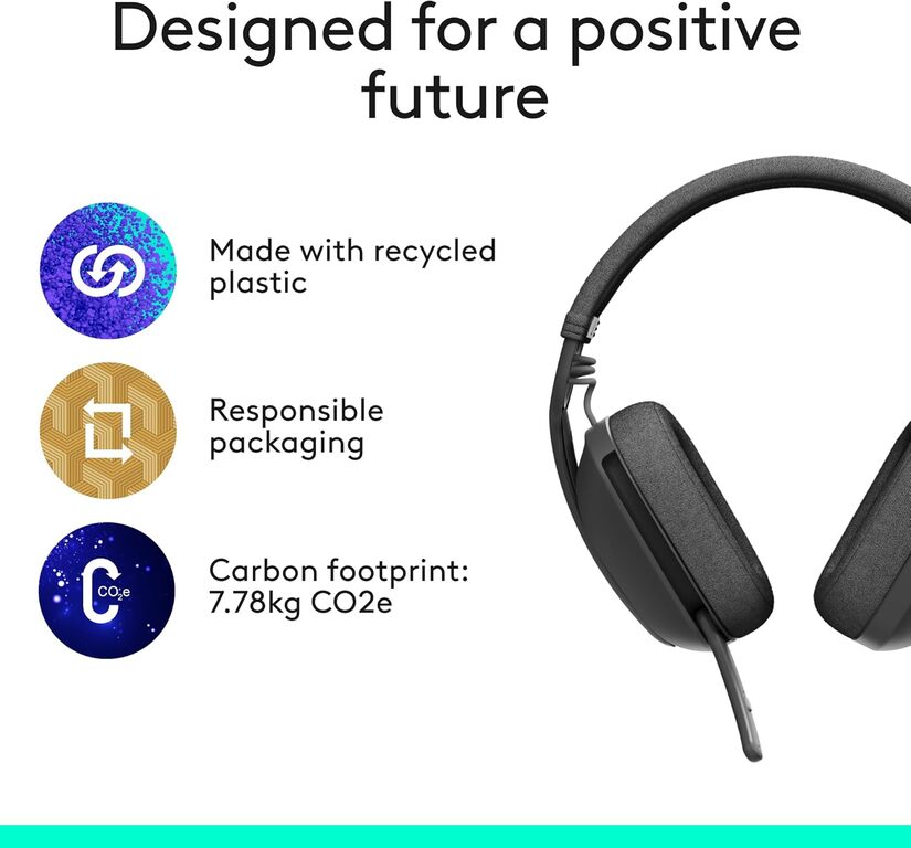 Logitech Zone Vibe 100 Lightweight Wireless Over Ear Headphones — Səs texnikası, Bakı (10)