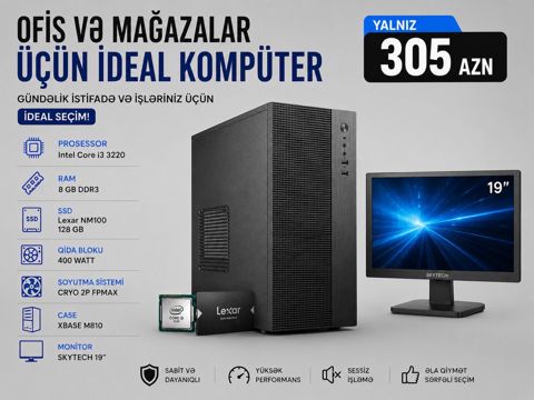 Ofis Kompüteri i3 3220 8 gb 128 gb — Bakı
