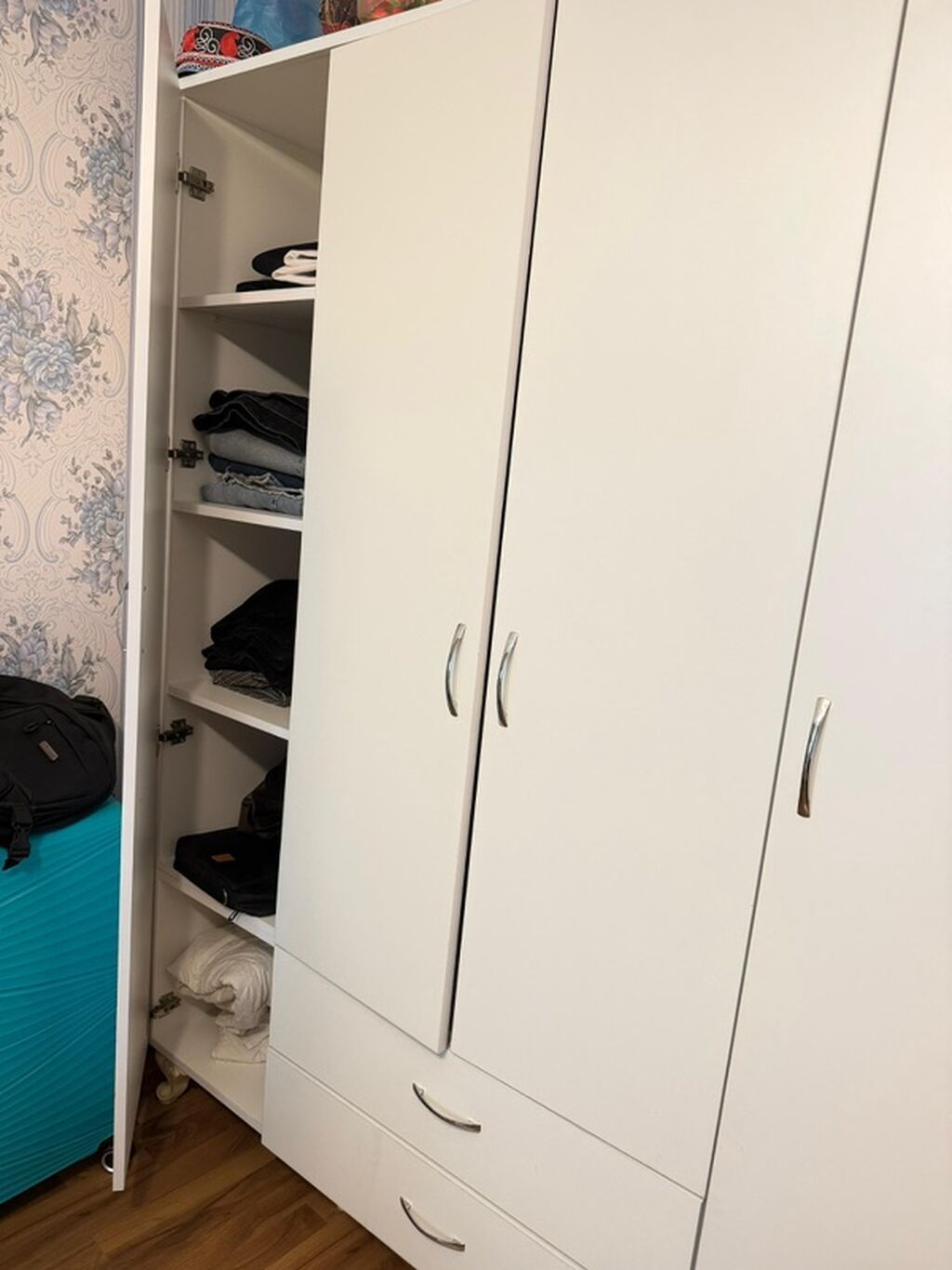 İşlənmiş, 4 qapılı, Siyirməli, Ağ, Açılan, Düz dolab — Şkaflar, Bakı (2)
