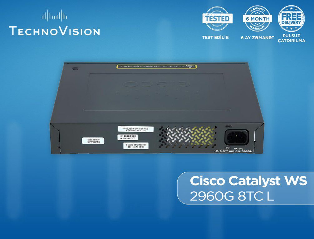 Cisco Catalyst WS 2960G 8TC L — Şəbəkə və server avadanlığı, Bakı (2)
