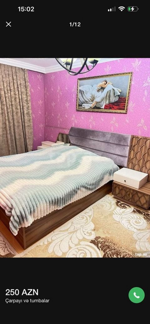 Çarpayı və tumbalar dəsti - Dəst: 1 ədəd iki nəfərlik çarpayı — Bakı