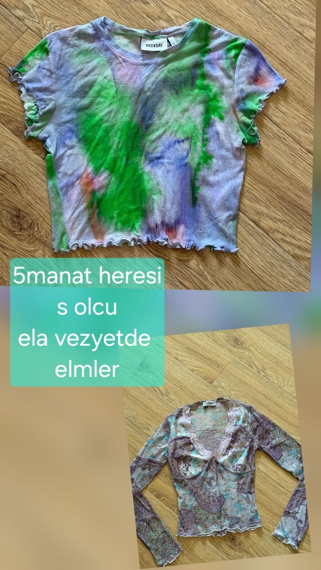 Məhsul: Qadın köynəkləri (2 ədəd) - 1) Qısa qollu, qısa kəsimli — Köynək, Bakı