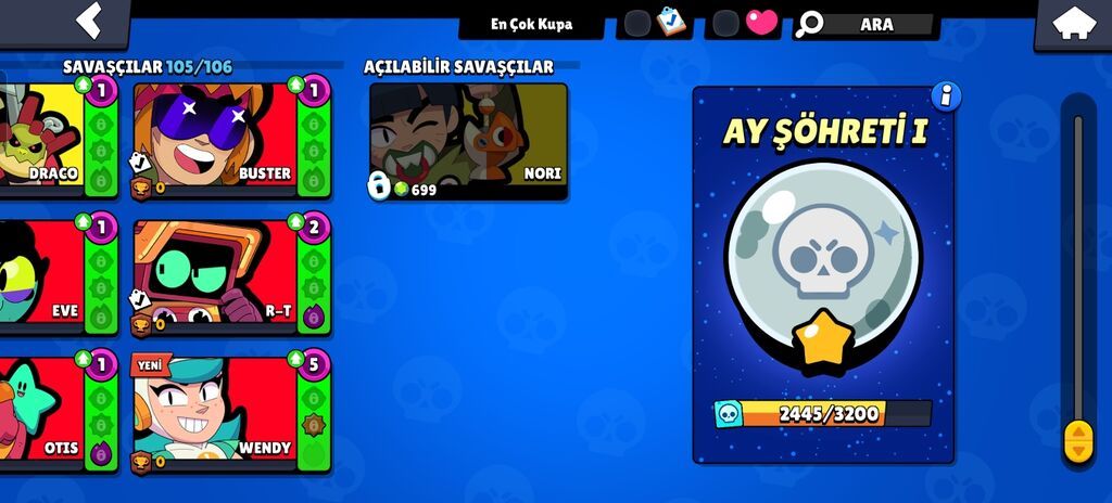 Brawl Stars hesabı 55k 105 karakter 33 prestij kit prestij 2 di bibi — Aksesuarlar, Sumqayıt (3)