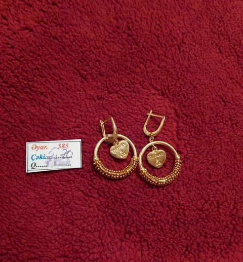 Sırğa, Tiffany, Sarı qızıl, 585 Əyar, 570 g — Bakı
