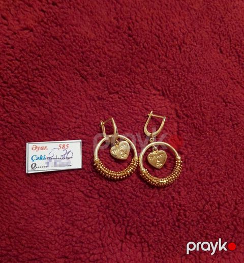 Sırğa, Tiffany, Sarı qızıl, 585 Əyar, 570 g — Bakı